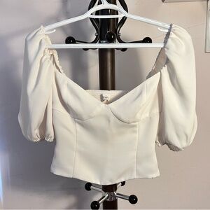 aritzia sweetheart blouse light birch